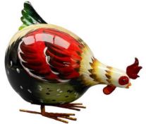 POTTERY & GLASS ROCKING ROOSTER BY GALLO - 24cms H, 29cms L