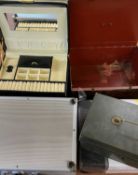 JEWELLERY BOX, metal strong box, flight case, ETC (5 in total)