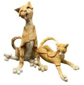 COUNTRY ARTISTS COMICAL CATS (2) - Raffles No 03336, 31cms H and Marmalade No 02235, 34cms L