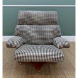 ANOTHER K.M. WILKINS FOR G-PLAN: 'HOUSEMASTER' ARMCHAIR, c. 1970, with chrome & teak slatted back,