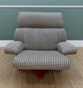 ANOTHER K.M. WILKINS FOR G-PLAN: 'HOUSEMASTER' ARMCHAIR, c. 1970, with chrome & teak slatted back,