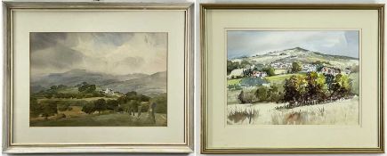 ‡ ARTHUR MILES, watercolour - Farm Near Treforest, Howard Roberts gallery label verso, signed and
