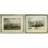 ‡ ARTHUR MILES, watercolour - Farm Near Treforest, Howard Roberts gallery label verso, signed and