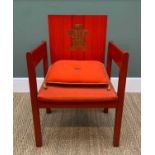 1969 PRINCE OF WALES INVESTITURE CHAIR & CUSHION, designed by Lord Snowdon and manufactured by Welsh