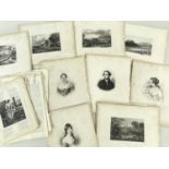LARGE QUANTITY OF LOOSE ANTIQUE ENGRAVINGS many of Scottish interest with titled landscapes, also