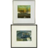 AFTER GORDON MILES, two aquatints - 'Willow Cluster, Staffs & Wilts Canal', signed, titled and