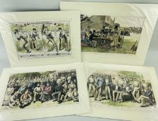 CRICKET: four hand-coloured Victorian engravings, including 'Some Famous Living Cricketers - A