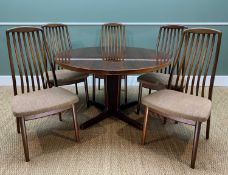 MID-CENTURY DANISH EXTENDING DINING TABLE & SET OF 5 CHAIRS, table 218cm (extended) (5) Comments: