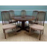 MID-CENTURY DANISH EXTENDING DINING TABLE & SET OF 5 CHAIRS, table 218cm (extended) (5) Comments: