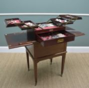 MAHOGANY 'PRESTO' PATENT METAMORPHIC CANTEEN TABLE, retailed by Finnigans (London, Manchester,