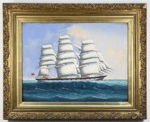 EARLY 20TH CENTURY SCHOOL, oil on canvas - ship portrait of the schooner 'Clyde', 43.5 x 58.5cm
