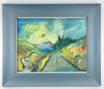 ‡ JAMES LAWRENCE ISHERWOOD, oil on board - Road to Dalwhinnie Scotland, signed, titled and dated '59