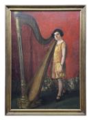 ANTON SITZER (Austrian, fl. early 20th Century) oil on canvas - a fashionable twenties girl beside