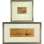 ‡ ANTHONY PEARCE (b. 1933) watercolours - Venice lagoon, and harbour scene, both signed in pencil,