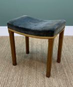 1953 ELIZABETH II CORONATION STOOL, original velvet upholstery, frame stamped 'West Wycombe 1953'