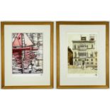 TOM JONES limited edition (9/20) aquatint etching - sail-boat, titled 'Tuileries I', monogram stamp,