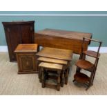 ASSORTED OCCASIONAL FURNITURE, including George III oak hanging bowfront cupboard, Victorian