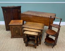 ASSORTED OCCASIONAL FURNITURE, including George III oak hanging bowfront cupboard, Victorian