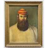 CRICKET: after Archibald John Stuart Wortley, oil on canvas - portrait of W. G. Grace, bears