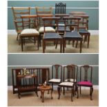 ASSORTED CHAIRS, OCCASIONAL FURNITURE & TABLE, including pair oak armchairs, set 4 19thC. walnut