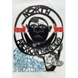 ‡ PAUL PETER PIECH three-colour lithograph - linking America with the terrorism of the Ex-Somoza's-