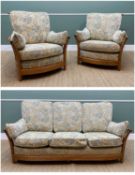 ERCOL CLASSIC RENAISSANCE '1068' HIGH BACK THREE-PIECE SUITE, comprising pair easy armchairs, and