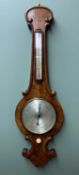 EARLY VICTORIAN WALNUT WHEEL BAROMETER, Harris - 162 Fenchurch St, London, signed and silvered