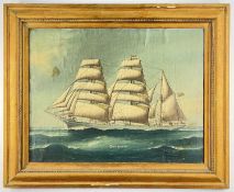 REGINALD ARTHUR BORSTEL (Australian, 1875-1922) oil on canvas laid to board - ship portrait of