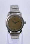 OMEGA SEAMASTER AUTOMATIC STAINLESS STEEL WRISTWATCH, circa mid 1950's, cal. 501, numbered to