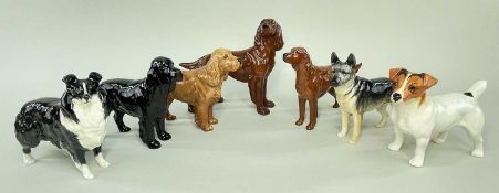 SIX BESWICK LARGE PEDIGREE DOGS, comprising Cocker spaniel Horseshoe Primula (967), black Cocker