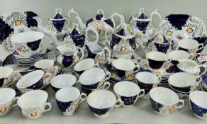 LARGE COLLECTION ASSORTED STAFFORDSHIRE GAUDY WELSH TEAWARES, predominantly tulip pattern