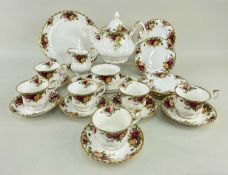 ROYAL ALBERT 'OLD COUNTRY ROSES' BONE CHINA TEA SERVICE FOR SIX (23) Comment: all 1st quality,