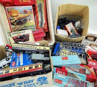 ASSORTED TRI-ANG & HORNBY 'OO' GAUGE RAILWAY WAGONS, ACCESSORIES, SPARE PARTS ETC., together with