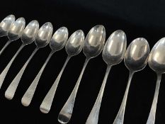 ASSORTED ANTIQUE SILVER SPOONS, including set of six Scottish George III dessert spoons, Edinburgh