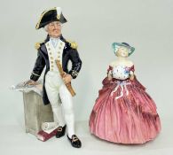 TWO ROYAL DOULTON FIGURINES, comprising HN1962 'Genevieve' and HN2260 'The Captain' (2)