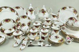 ROYAL ALBERT 'OLD COUNTRY ROSES' PATTERN TEA, COFFEE & BREAKFAST SERVICE, six each of tea cups,