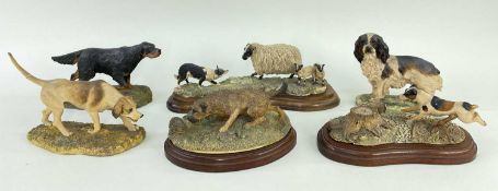 ASSORTED BORDER FINE ARTS DOS & DOG GROUPS, including sheepdog and sheep, jack russell and rabbit,