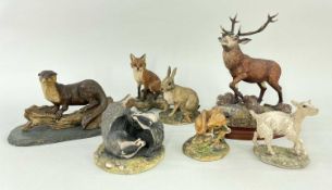 ASSORTED BORDER FINE ARTS ANIMALS, including Red Stag, A1485, Otter 13/350, kid goat, playing