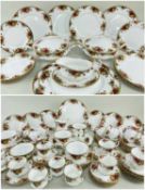 ROYAL ALBERT 'OLD COUNTRY ROSES' PATTERN TEA, COFFE & DINNER SERVICE, including two vegetable