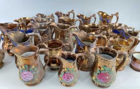ASSORTED COPPER LUSTRE POTTERY, mainly jugs (28)Comments: some a/f