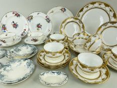 MINTON BONE CHINA TEASET FOR SIX, G9902 pattern in textured gilt, together with seven 19th Century