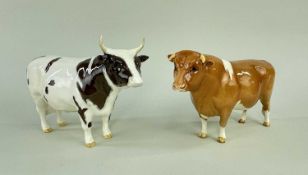 BESWICK CATTLE, comprising Guernsey Ch. Sabrina's Sir Richmond bull (1451) and Ayrshire Ch.