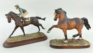 BORDER FINE ARTS EQUESTRIAN MODELS, comprising horse and jockey, 226/850, (chips), prancing cob,