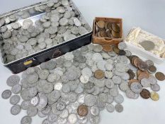 ASSORTED MAINLY GB COINS comprising predominantly pre-1947 coins including half crowns, shillings,