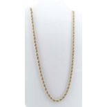 14CT YELLOW GOLD SPIRAL NECKLACE, 70cms long, 26.8gms Provenance: private collection