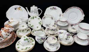 SIX ASSORTED BONE CHINA PART TEASETS, including a Colclough vine pattern part set, (QTY)