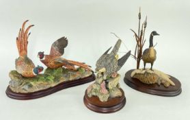 BORDER FINE ARTS BIRD GROUPS, comprising Pair of Pheasants A22852 (tail feathers chipped), Canada