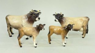 FOUR BESWICK JERSEY COWS, comprising Ch. Dunsley Coy Boy bull (1422), Ch. Newton Tinkle cow (