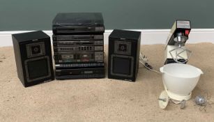 HOUSEHOLD ELECTRICS - Kenwood Chef with accessories and a Sony stacking hifi with turntable E/T