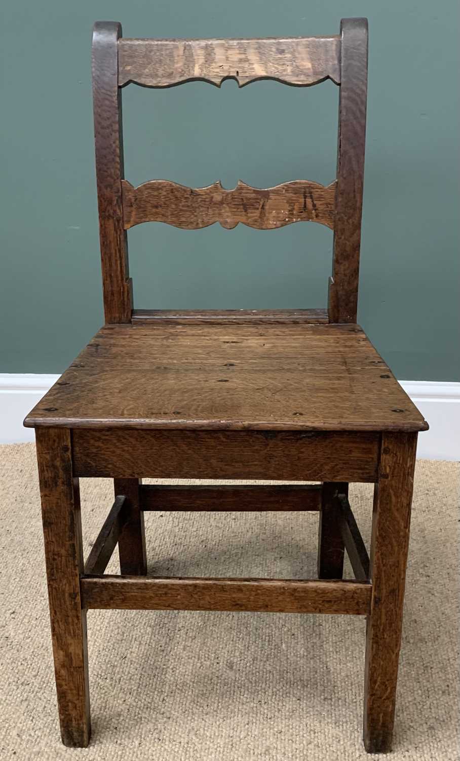 ANTIQUE OAK FARMHOUSE CHAIRS (3) - various sizes - Image 5 of 5